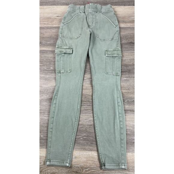 Spanx Womens Stretch Twill Ankle Cargo Pant Pull On Size Small Petite Pockets - Picture 1 of 10
